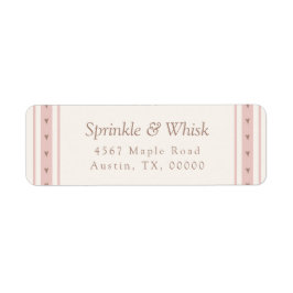 Retro Pink And Brown Heart Stripes Bakery