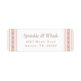 Retro Pink And Brown Heart Stripes Bakery