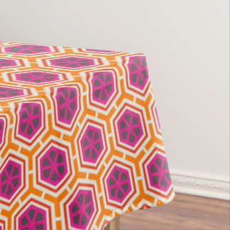 Retro Pink and Orange Modern Geometric Pattern Tischdecke