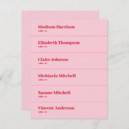 Retro Pink and Red Wedding Platzkarte DIY