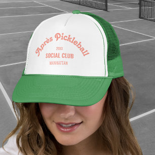 Retro Pink Après Pickle Ball Social Club Grün  Truckerkappe