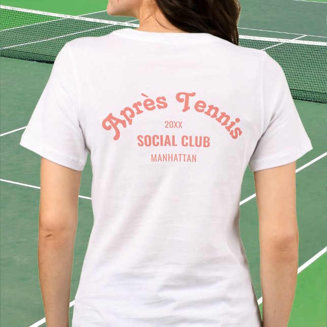 Retro Pink Après Tennis Social Club Custom White Tri-Blend Shirt (Von Creator hochgeladen)