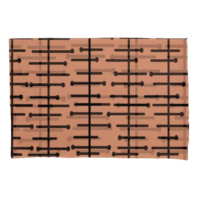 Retro Pink Atomlinien Kissenbezug (Vorderseite)