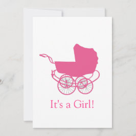 Retro Pink Baby Ankündigung