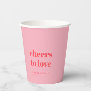 Retro Pink Beifall zu Liebe Papierbecher