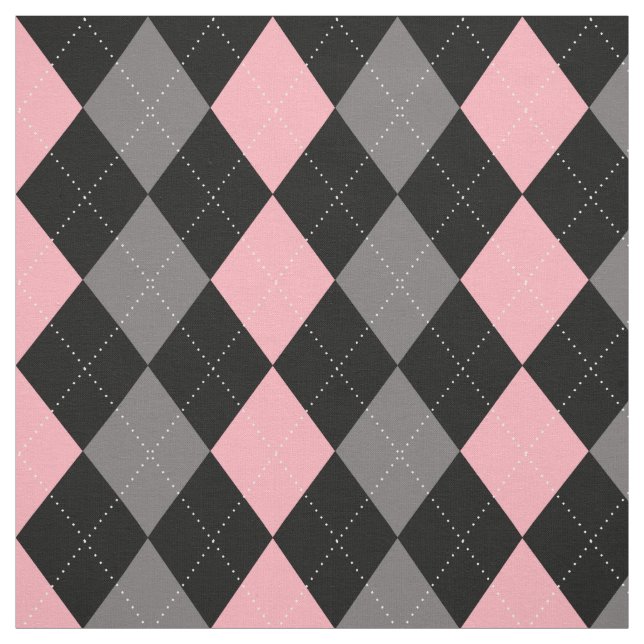 Retro Pink Black Gray Raute Stoff (Muster)