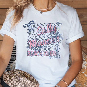 Retro Pink & Blue Salty Mama’s Beach Club 2026 T-Shirt