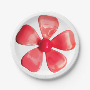 Retro Pink Blume Blumengarten Hochzeit Pappteller