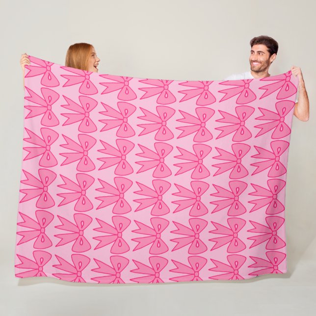 Retro Pink Bows Bedroom Blanket Geschenk Fleecedecke (Beispiel)