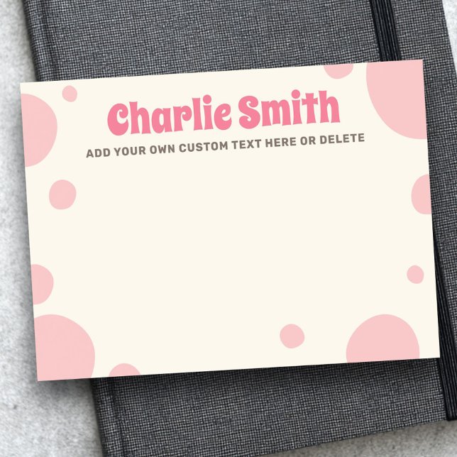 Retro pink bubblegum custom name post-it klebezettel (Retro pink bubblegum custom name post-it notes)