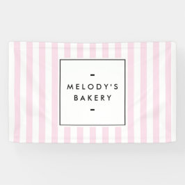 Retro Pink Candy Stripes Bäckerei Banner