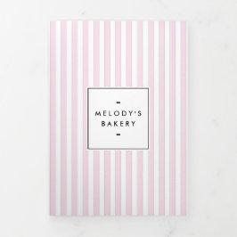 Retro Pink Candy Stripes Bakery Catering Broschüre