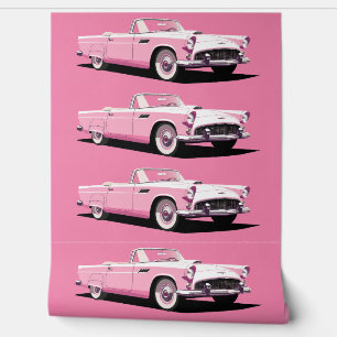 Retro Pink Car Tapete