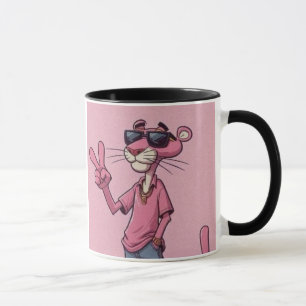 Retro Pink Cartoon Panther Kaffeetasse