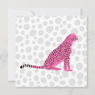 Retro Pink Cheetah Wilde Katze Feiertagskarte