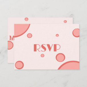 Retro Pink Circles Groovy Wedding RVSP Begleitkarte