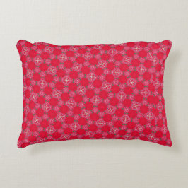 Retro Pink Clover Accent Pillow Dekokissen