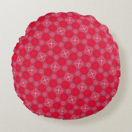 Retro Pink Clover Round Pillow Rundes Kissen