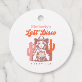 Retro Pink Cowgirl Letzte Disco Junggeselinnen-Abs Geschenkanhänger