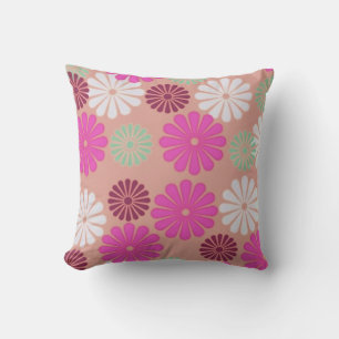 Retro Pink Daisies Kissen
