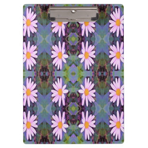 Retro Pink Daisy Blume Pattern Klemmbrett