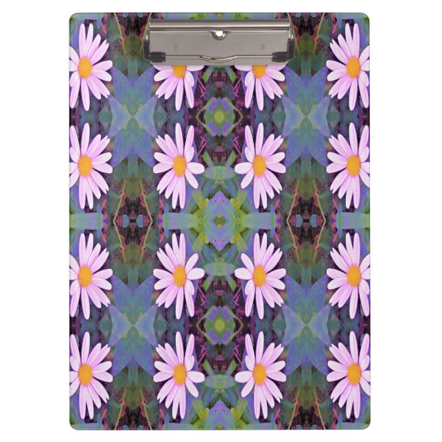 Retro Pink Daisy Blume Pattern Klemmbrett (Vorderseite)