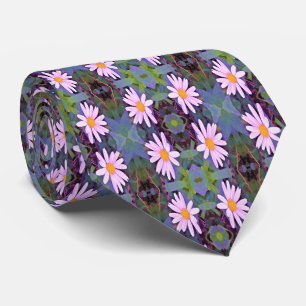 Retro Pink Daisy Blume Pattern Krawatte