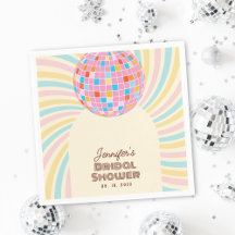 Retro Pink Diskothek Ball Groovy Boho Brautparty