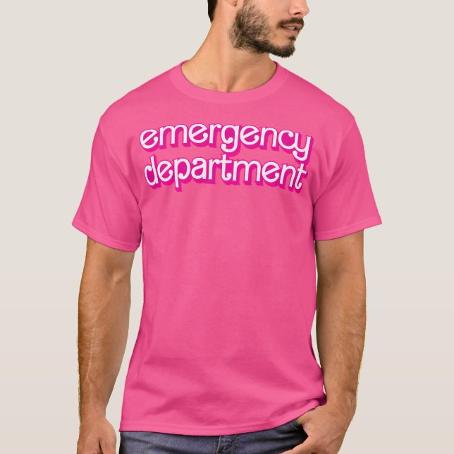 Retro Pink Emergency Department Krankenpfleger Er  T-Shirt (Vorderseite)