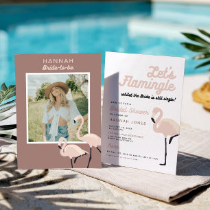 Retro Pink Flamingo Lasse Flamingle Brautparty Einladung