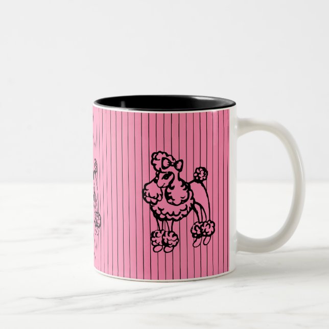 Retro Pink Französisch Poodle Tasse Geschenk (Rechts)