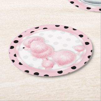 Retro Pink French Poodle Party Untersetzer