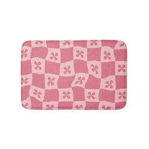 Retro Pink Gelb gedecktes Muster Badematte
