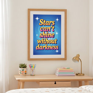 Retro Pink Gelber Farbverlauf Motivationsstern Zit Poster