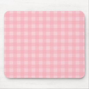 Retro Pink Gingham Checkered Pattern Hintergrund Mousepad