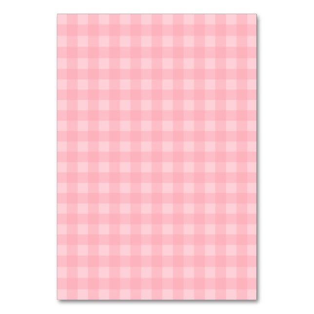Retro Pink Gingham Checkered Pattern Hintergrund Tischnummer (Vorderseite)