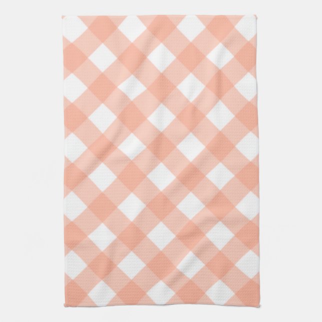 Retro Pink Gingham Kitchen Handtuchgeschenk Handtuch (Vertikal)
