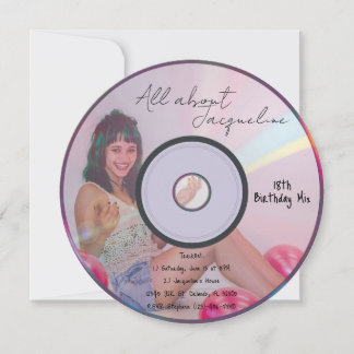 Retro Pink Girls Music-CD zum Geburtstag Einladung