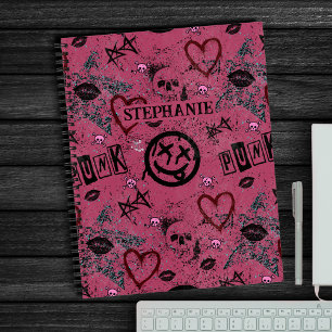 Retro Pink Girly Punk 90er Notizbuch
