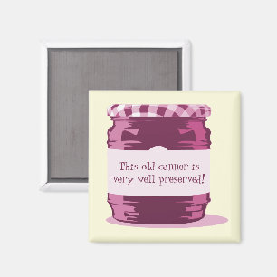 Retro Pink Jelly Jar Zuhause Canning Spaß Küche Magnet