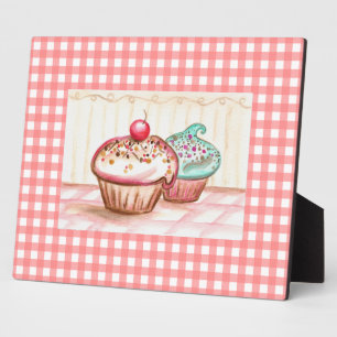 Retro Pink Küche Cupcake Art Fotoplatte
