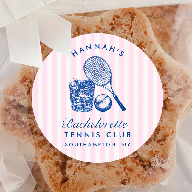 Retro Pink Letzte Swing vor dem Ring Tennis Bach Runder Aufkleber (Von Creator hochgeladen)