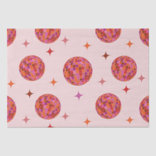 Retro Pink Lila Orange Balls mit Sternen Seidenpapier