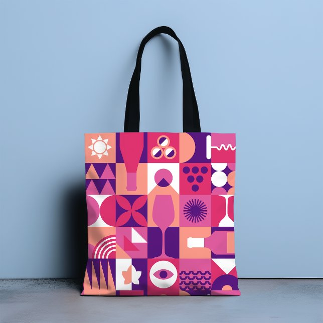 Retro Pink Lila Wine Bauhaus Muster (Von Creator hochgeladen)