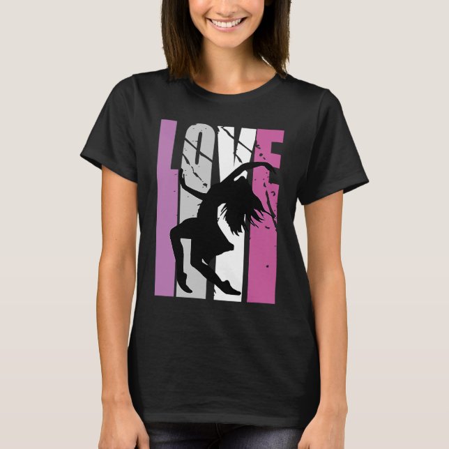 Retro Pink Live Liebe Dance Coach Womens Birthday  T-Shirt (Vorderseite)
