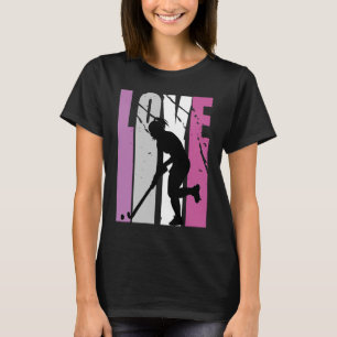 Retro Pink Live Liebe Hockey Coach Frauen Geburtst T-Shirt