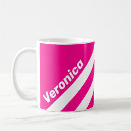 Retro Pink Lollipop Three Stripes with Name Kaffeetasse