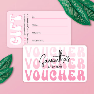 Retro Pink Moderne Beauty Bar Lash Salon Geschenkk