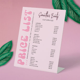 Retro Pink Moderner Wellness-Center Salon oder Sho Sockelschild