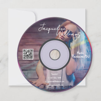 Retro-Pink-Musikproduzent-CD-DJ-Visitenkarte Einladung
